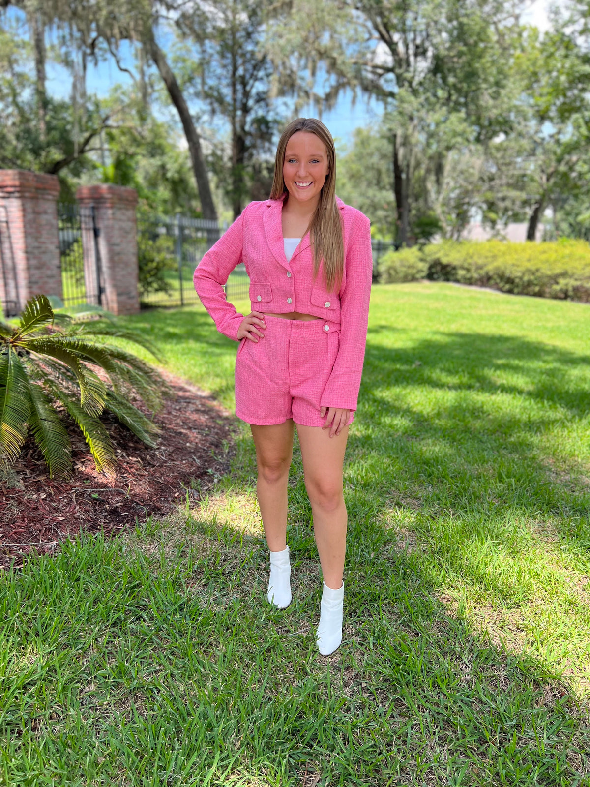 IT'S GAME TIME  //  Pink Barbie-Style Blazer Shorts Set