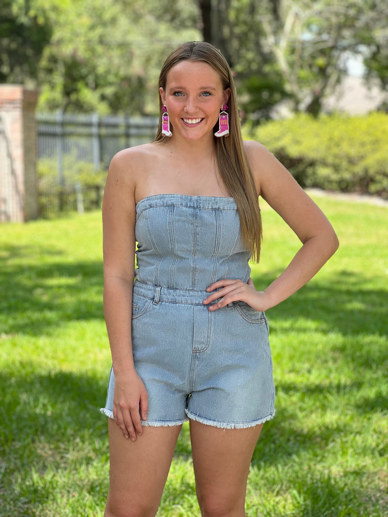 Denim Corset Romper