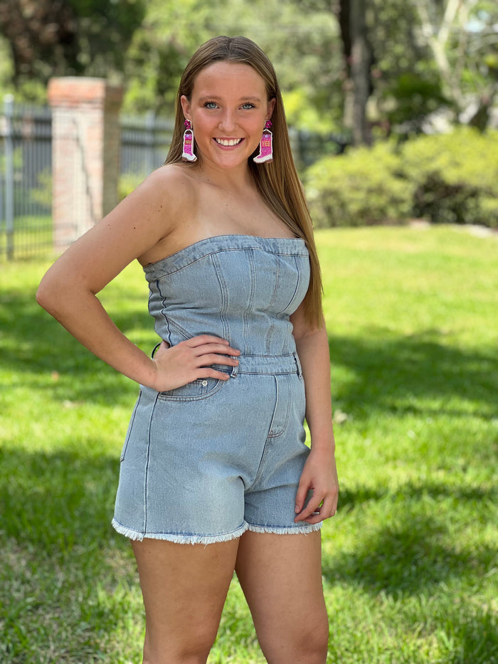 DRAFT ME  //  Denim Corset Romper