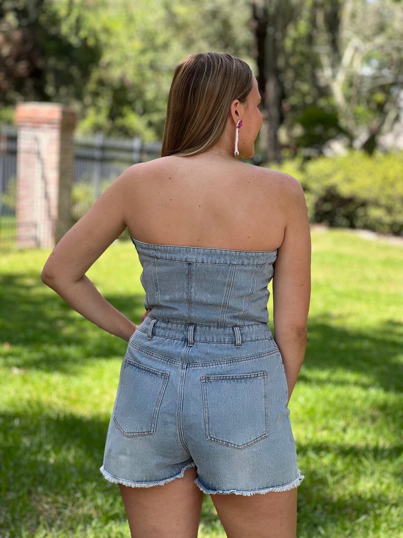 DRAFT ME  //  Denim Corset Romper