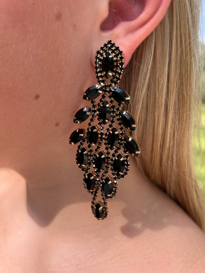 BOLD CITY Black Chandelier Earrings