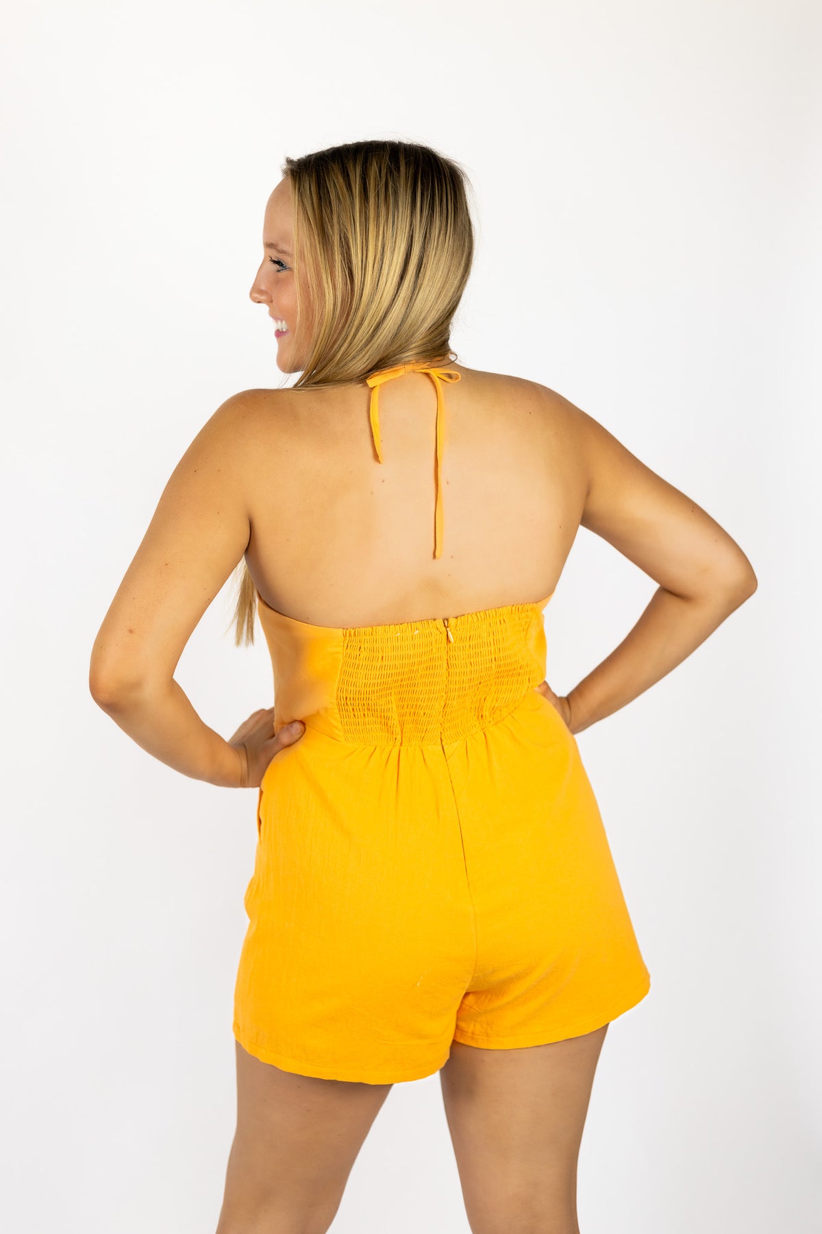 HUSTLE  //  Orange Halter Romper