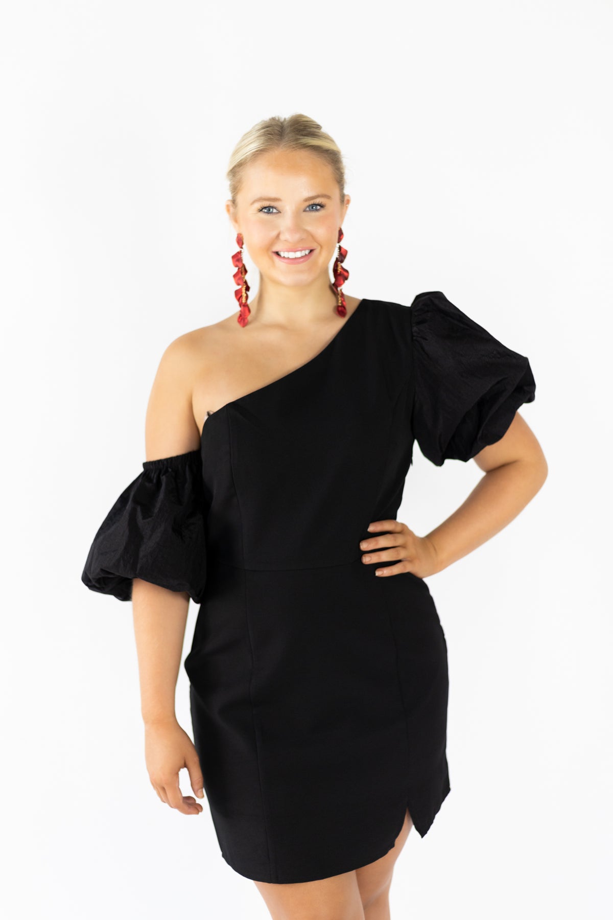 CRASH MY PARTY  //  Black One Shoulder Mini Dress