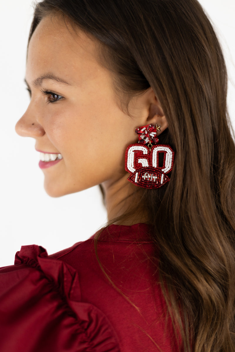 Crimson & White GO Earrings