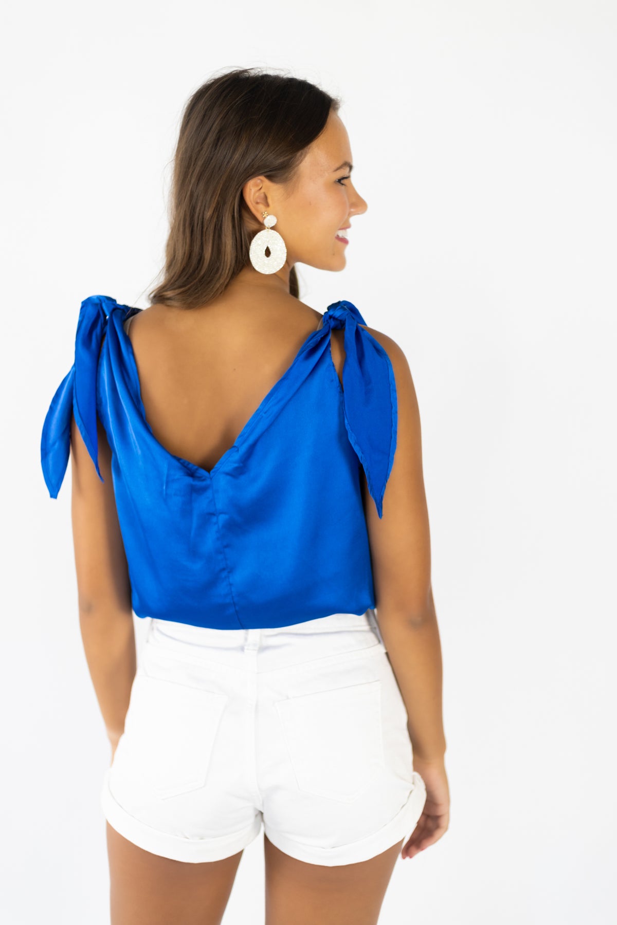 BLUE 42 // Satin Tie-Bodysuit