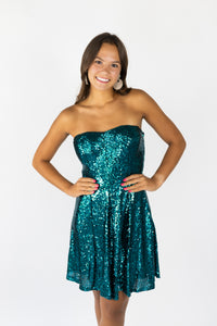 BROADWAY GIRLS  //  Teal Sequin Dress