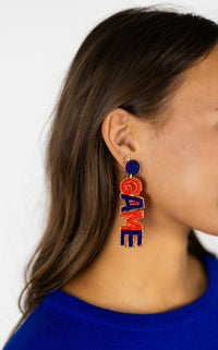 Orange & Blue Beaded GAME DAY Earrings