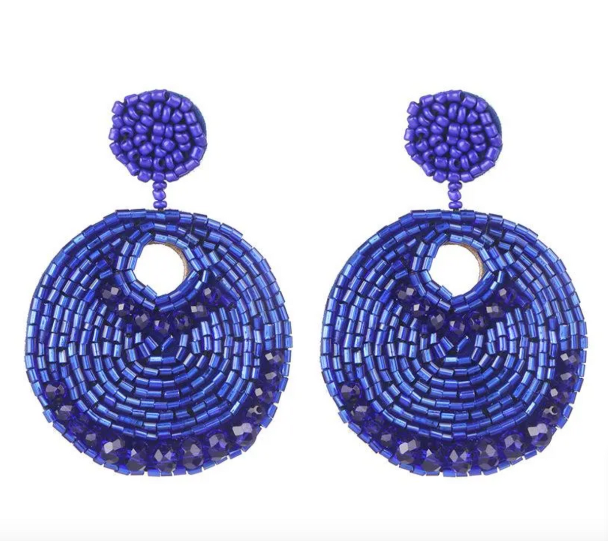 Blue Beaded Earrings