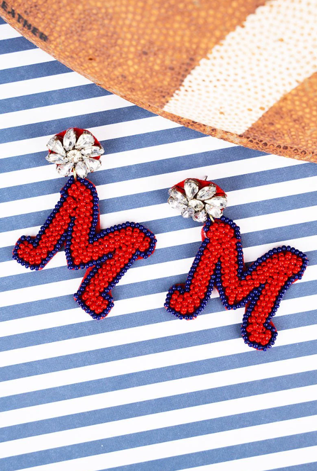 OLE MISS Beaded Earrings