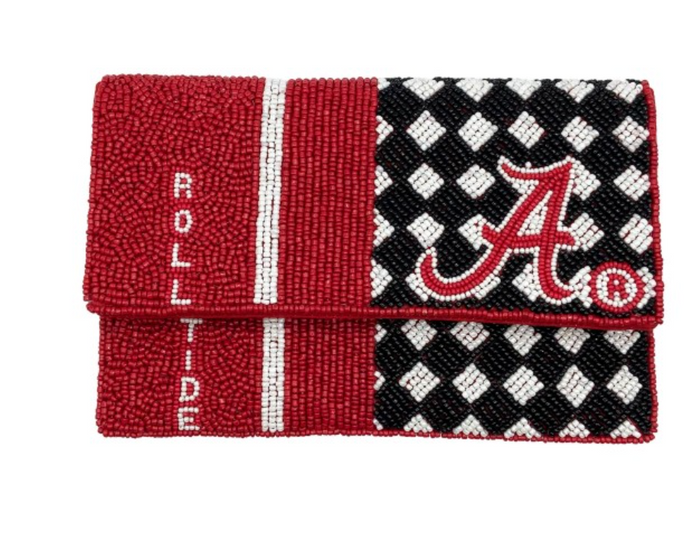 Alabama Roll Tide Beaded Crossbody Clutch