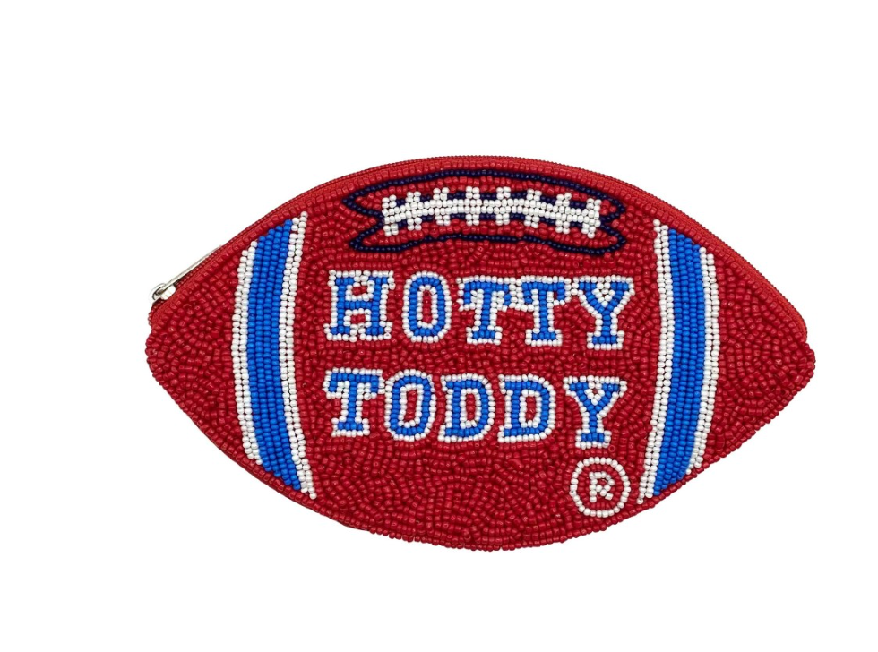 Ole Miss 'Hotty Toddy' Beaded Football Pouch Coin Purse