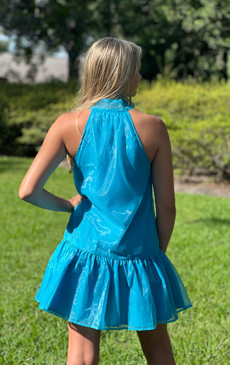 THERE WAS THIS GIRL  //  Aqua Blue Organza Dress